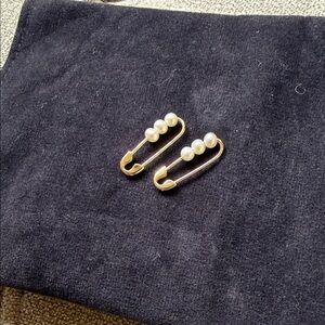 Ana Luisa Pearl Safety Pin Earrings
